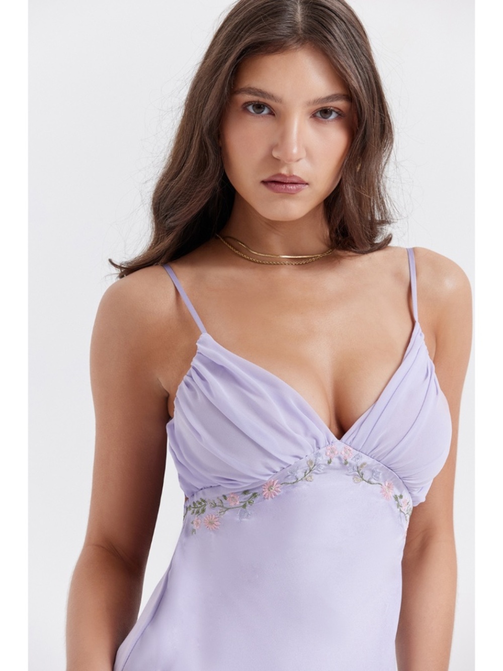 NEW House of CB Christa Embroidered Lavender Dress Large+ (XL) Plus Cup - Picture 4 of 17